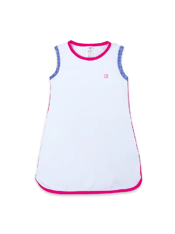 Tinsley Tennis Dress -White/RoyalMG/Hot Pink