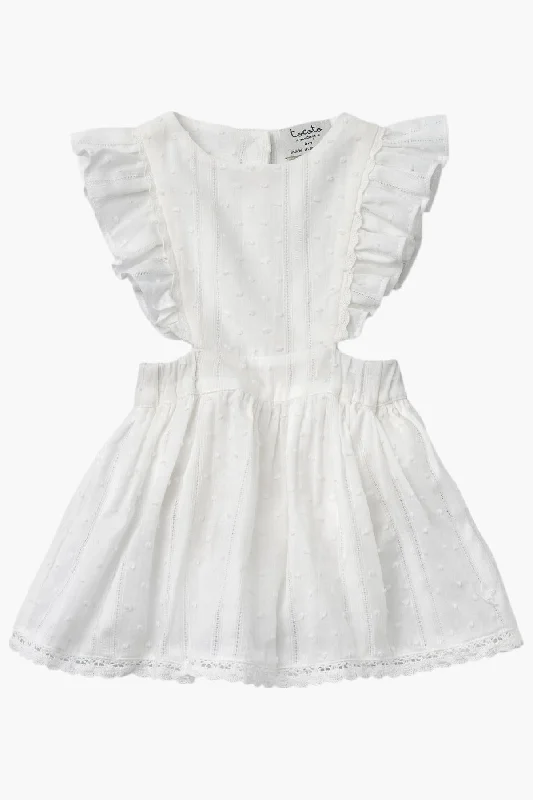 Tocoto Vintage Plumeti Baby Lace Dress With Bonnet