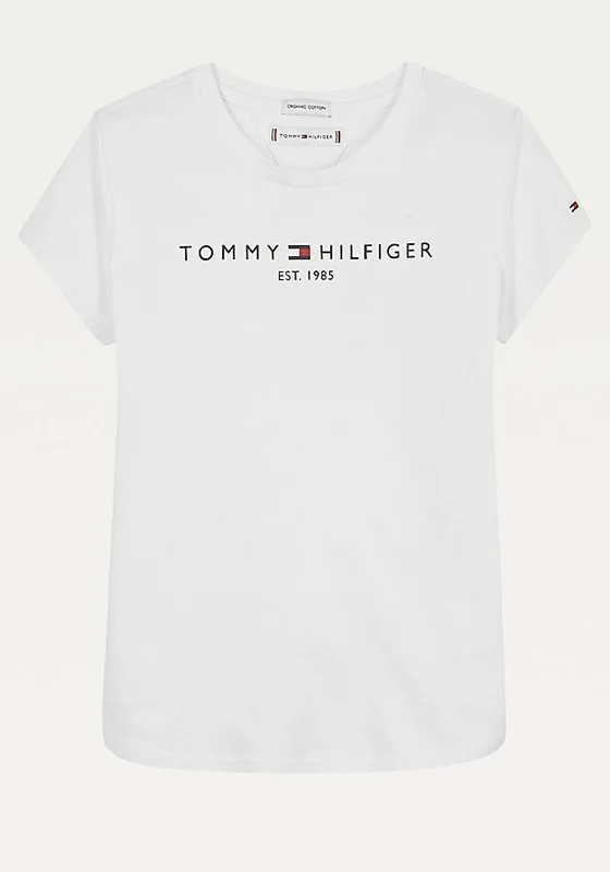 Tommy Hilfiger Boys Essential Logo Print T-Shirt, White