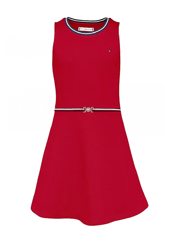 Tommy Hilfiger Girls Punto Milano Skater Dress, Red