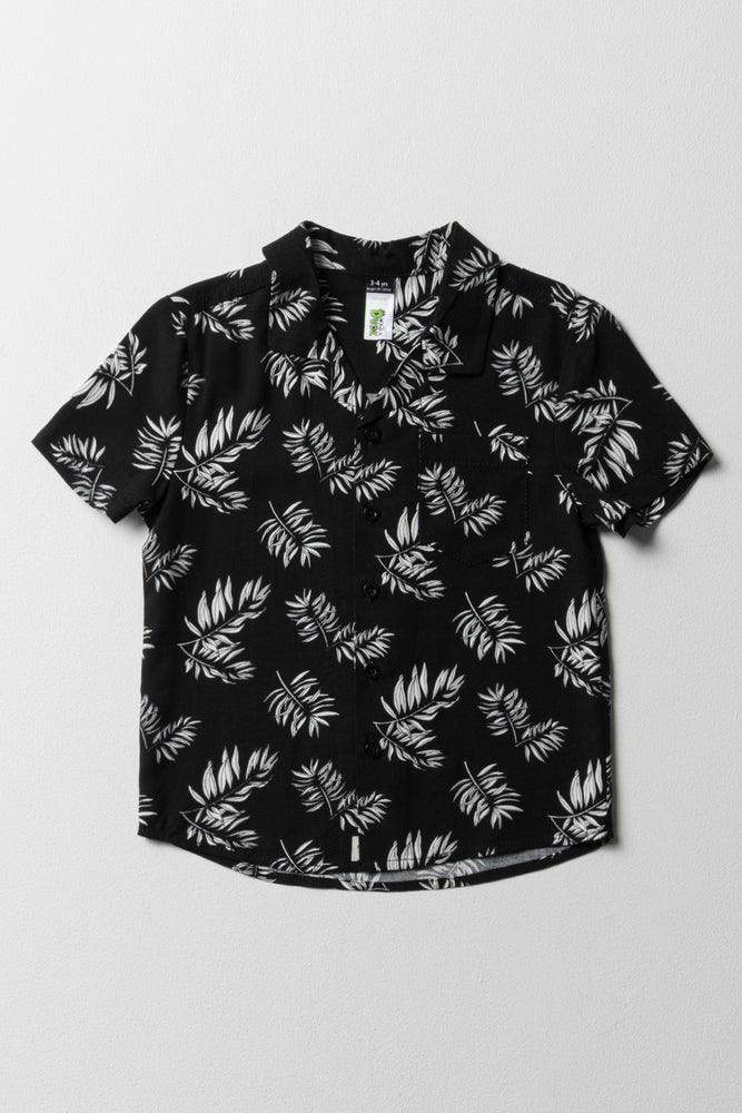 Viscose Floral Shirt Black