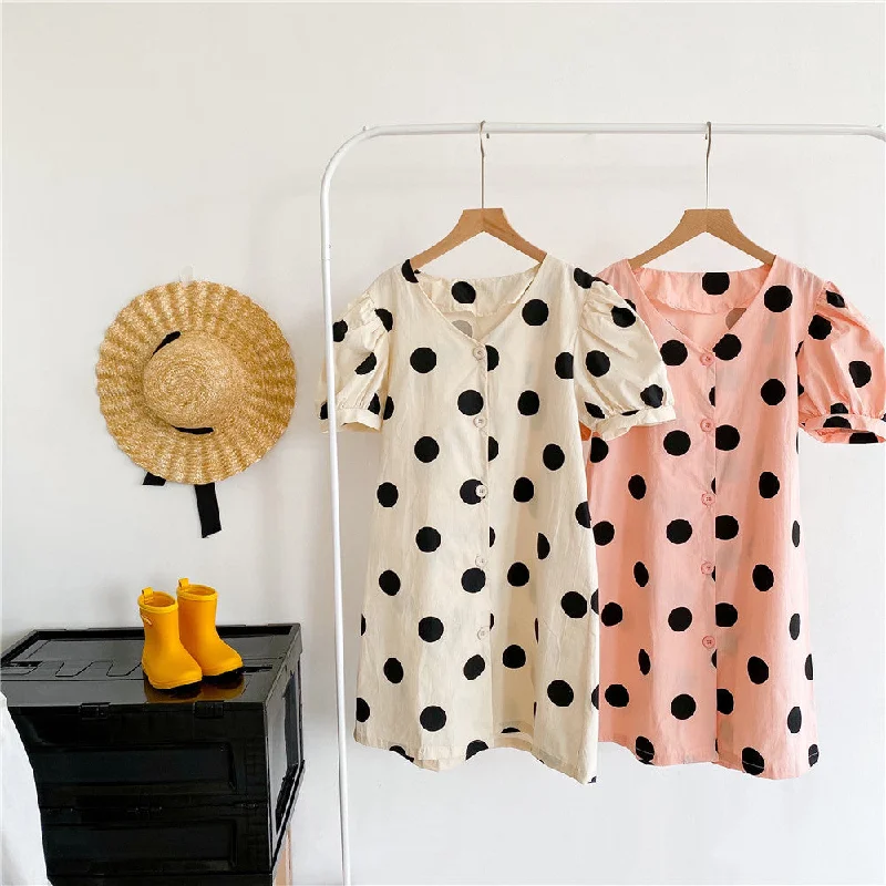 Mommy And Me Baby Kid Polka dots Print Dresses Wholesale 22060822