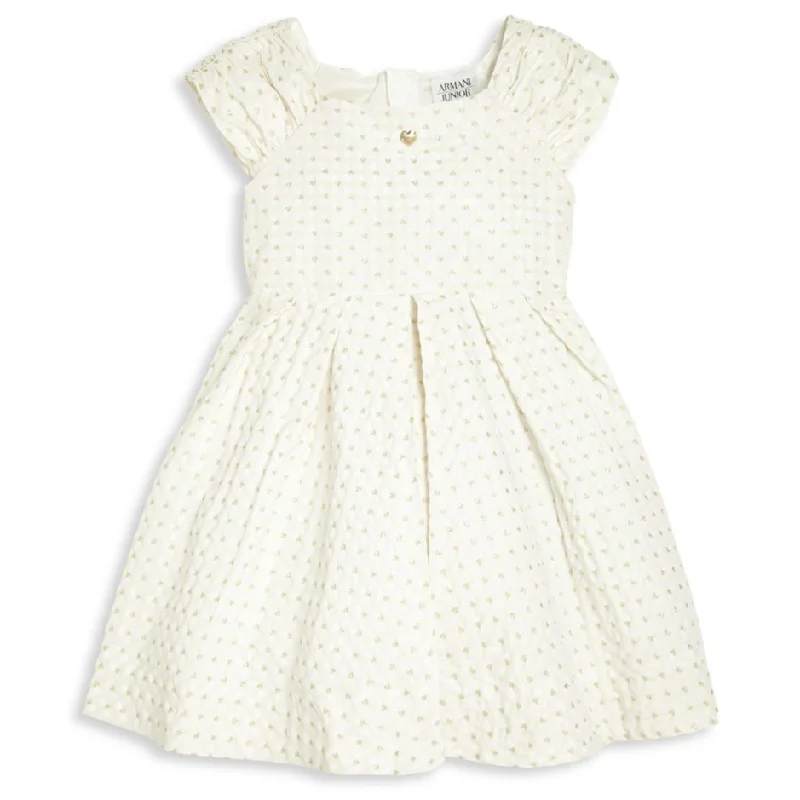 Girls Ivory Fancy 'Hearts' Dress