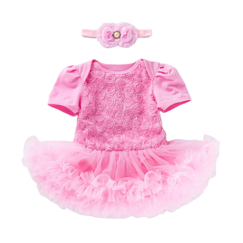 Baby Girls Flower Lace Dresses Accessories Headwear Wholesale 22052494