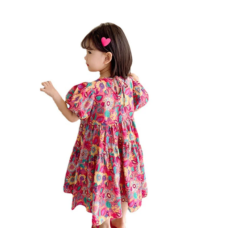 Baby Kid Girls Flower Animals Cartoon Print Dresses Wholesale 220524392