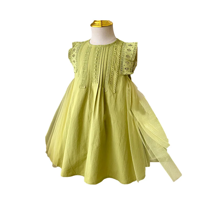 Baby Kid Girls Solid Color Dresses Wholesale 220530439