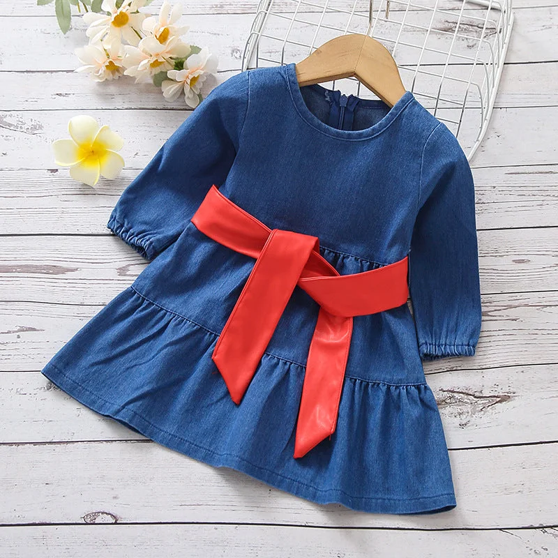 Baby Kid Girls Solid Color Dresses Wholesale 220620352