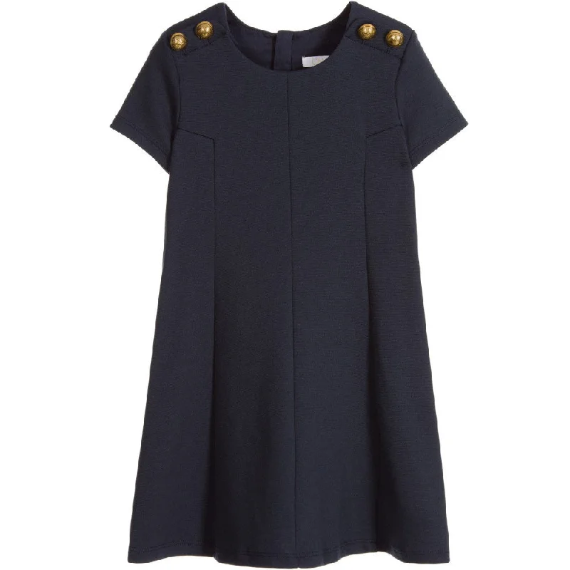 Girls Fancy Navy Blue Dress