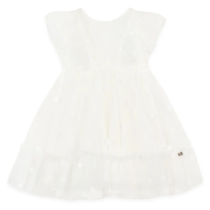 Cream Rose Applique Baby Party Dress