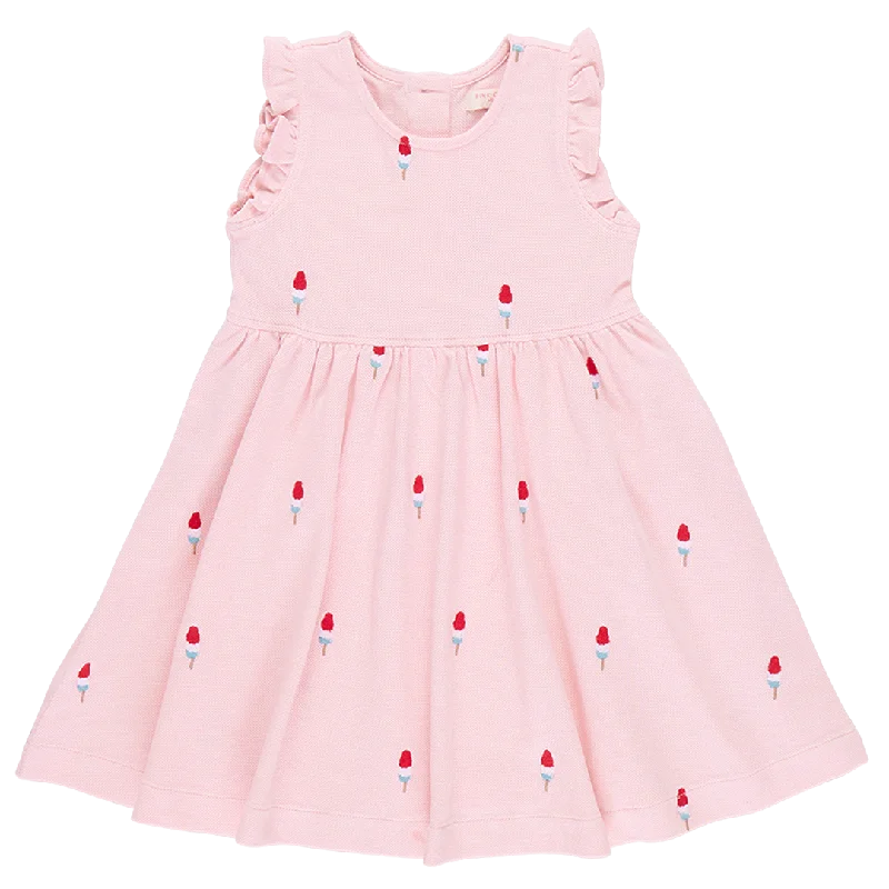 Girls Kelsey Dress - Pink Rocket Pop Embroidery