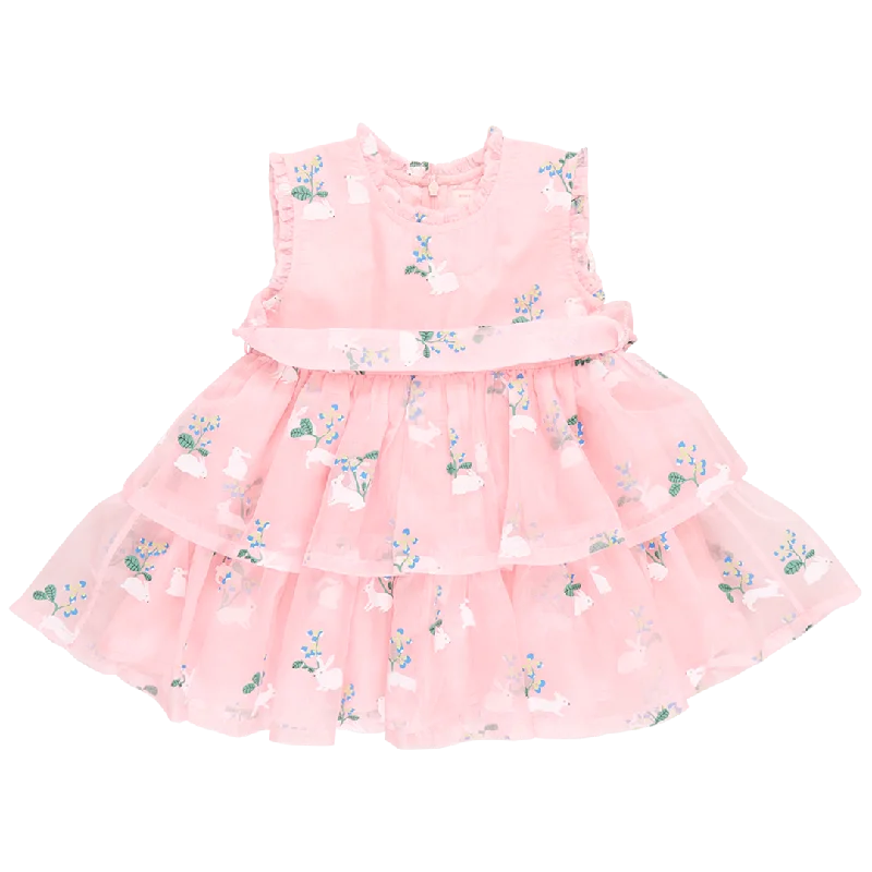 Girls Organza Hallie Dress - Pink Rabbit