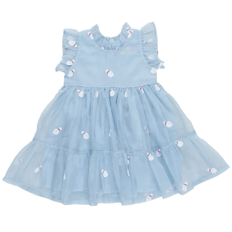 Girls Organza Jennifer Dress - Winter Santa