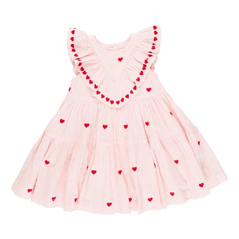 Girls Raphaela Dress - Confetti Heart Embroidery