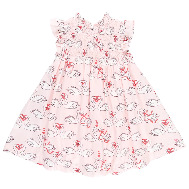 Girls Stevie Dress - Swan Love