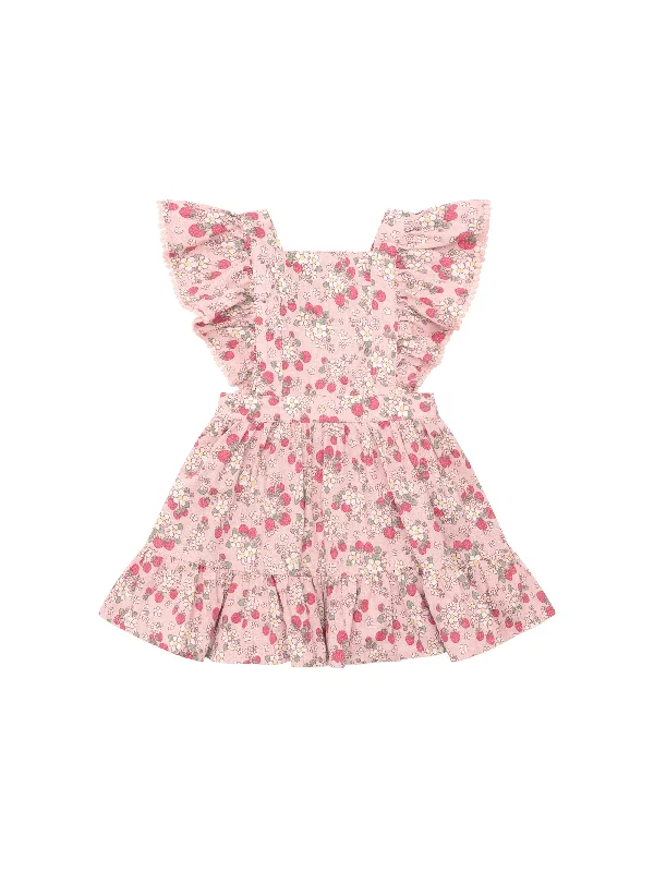 Huxbaby Vintage Strawberry Ruffle Dress (Blush)