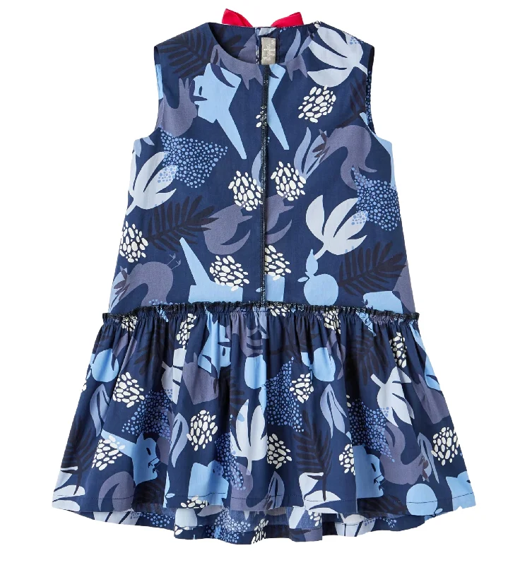 Il Gufo Girls Sleeveless Leaf Dress