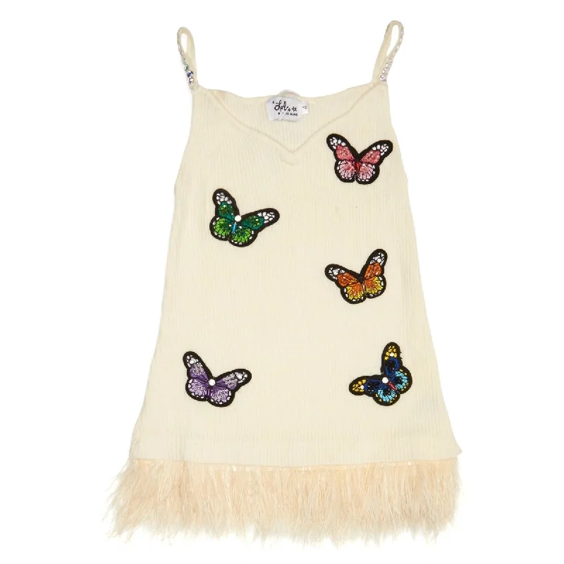 CRYSTAL BUTTERFLY FEATHER DRESS