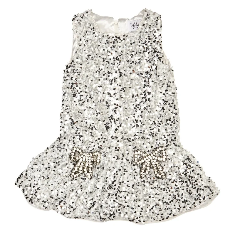 SHIMMER SEQUIN BOW DRESS