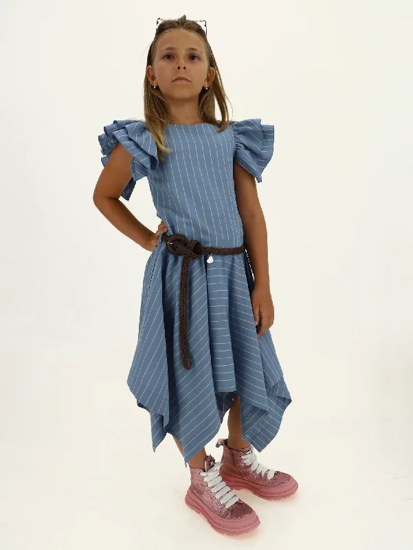 Monnalisa Striped Handkerchief Dress