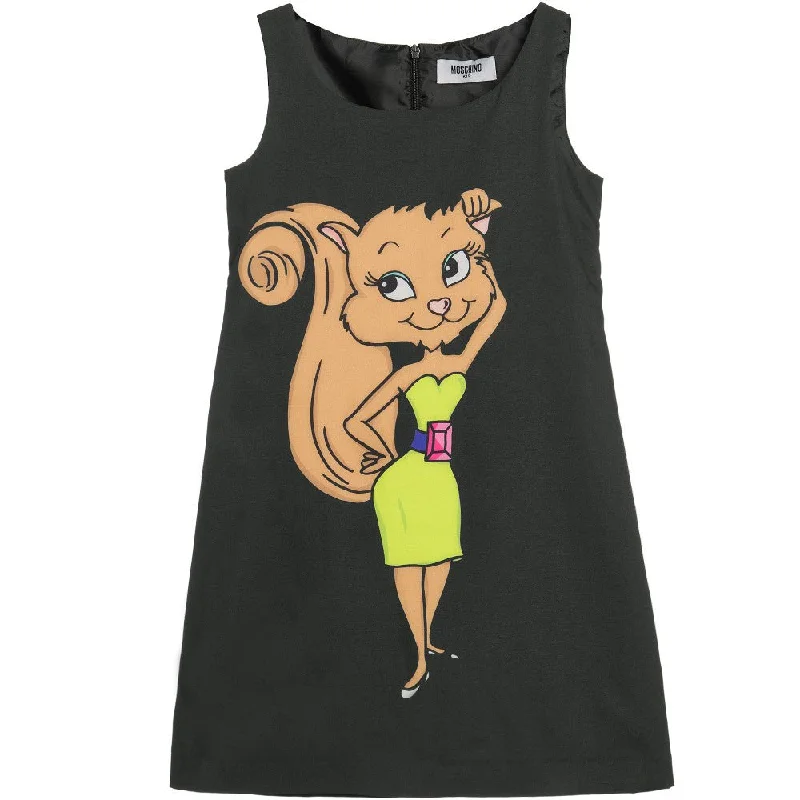 Moschino Girls 'Lady Cat' Black Dress