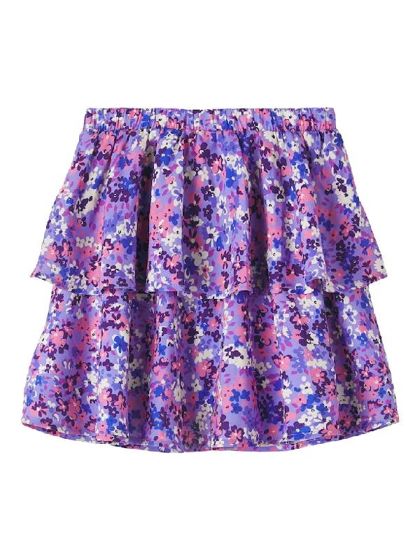 Name it Girls Floral Print Skirt - Purple