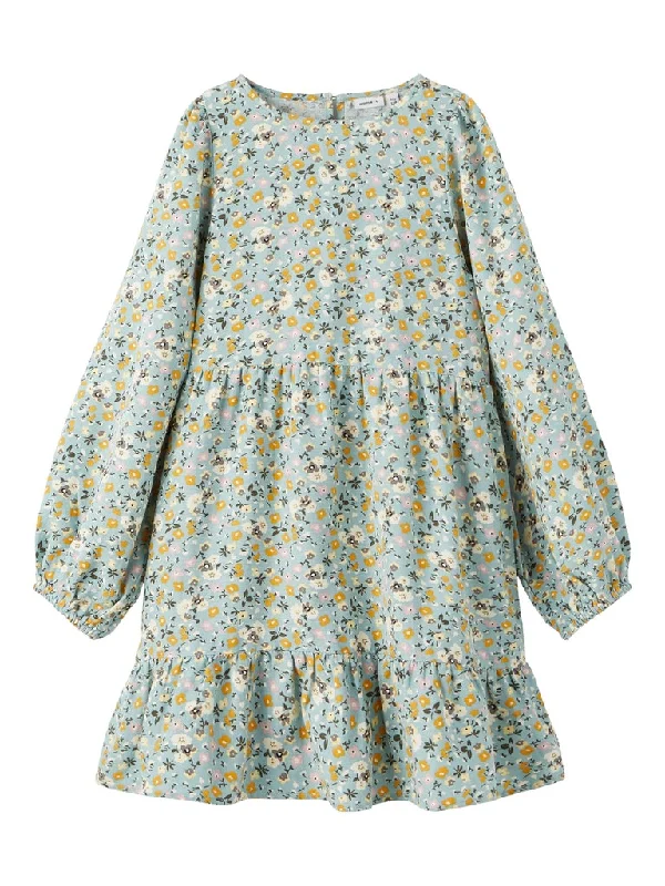 Name it Girls Long Sleeve Floral Midi Dress