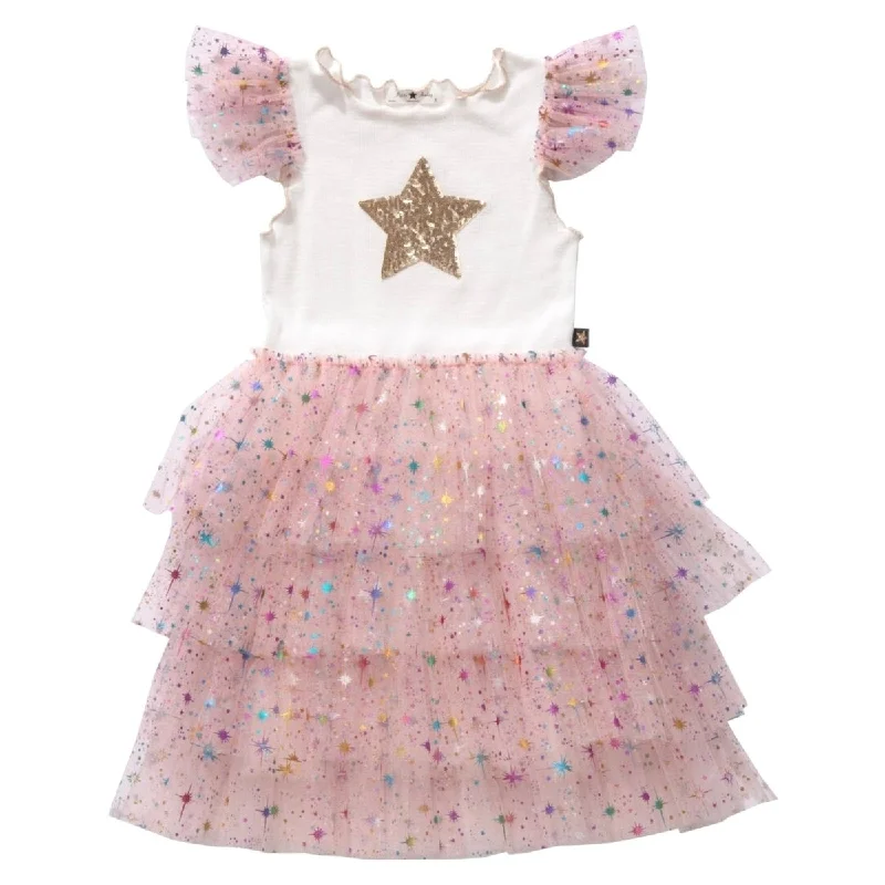 LEAH LAYERED METALLIC STARS TUTU DRESS