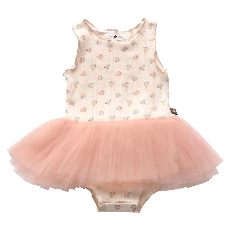 VINTAGE FLOWERS TUTU ONESIE DRESS