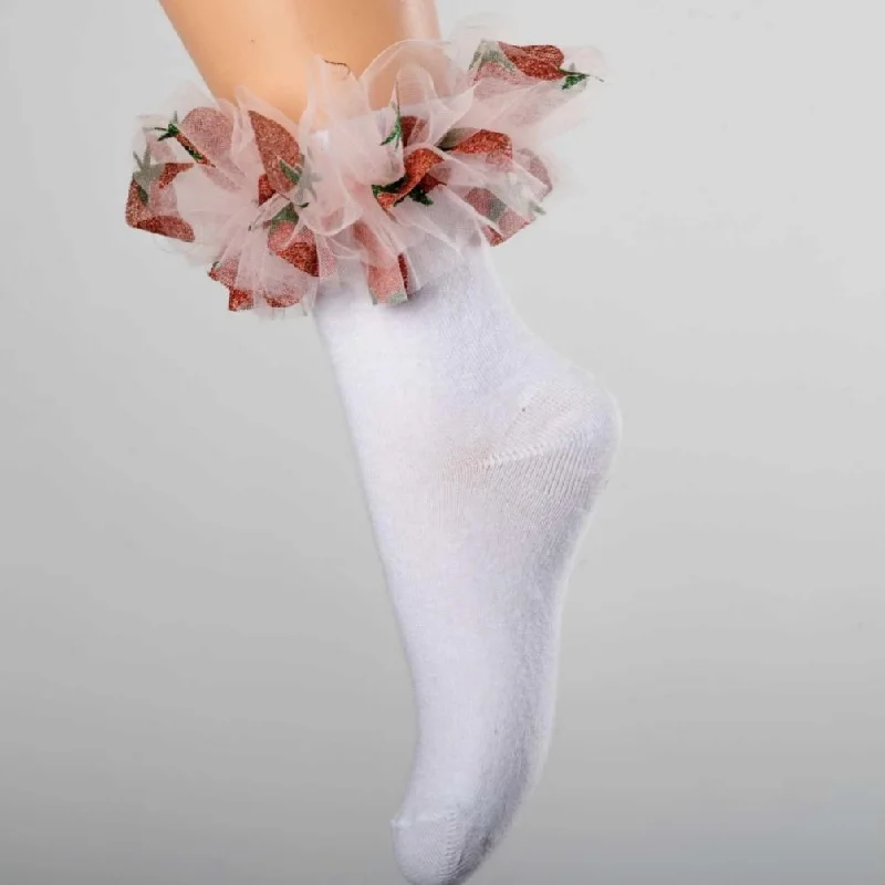 DAGA - Strawberry Socks - White