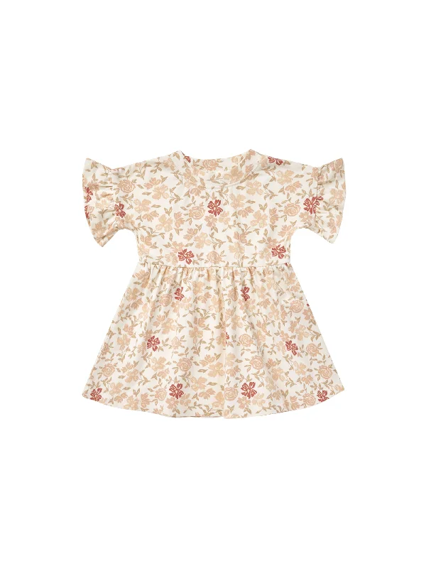 Rylee + Cru Ruffle Babydoll Dress (Pink Floral)