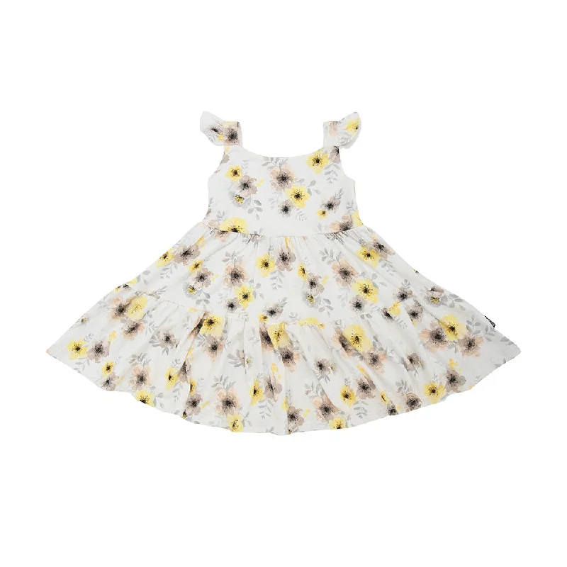 Ruffled Strap Tiered Dress - Sunny Meadow