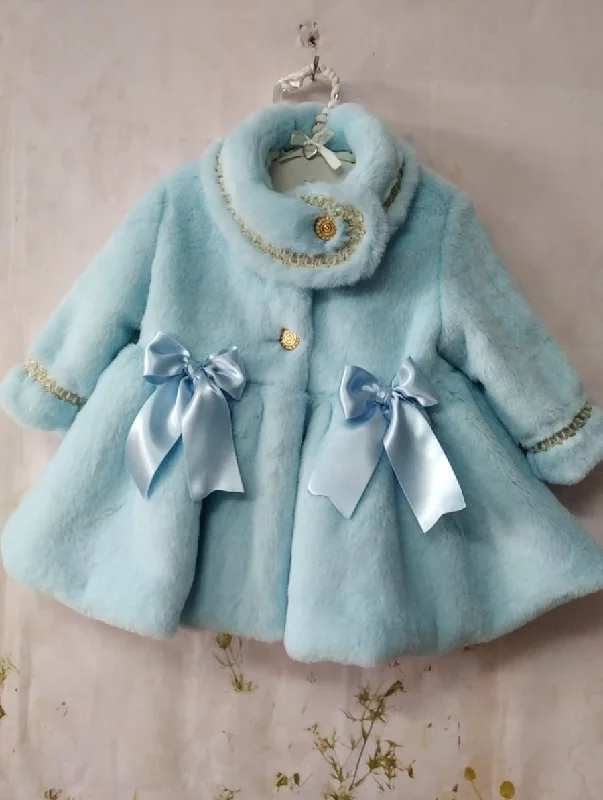 Sonata AW24 PRE-ORDER - Girls Baby Blue Fur Coat