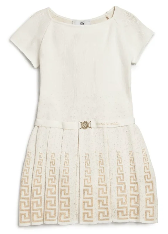 Versace Girls Ivory Knit Dress